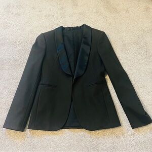Mauro Grifoni Women’s Black Wool Tailored Blazer Single Button Jacket Size 42